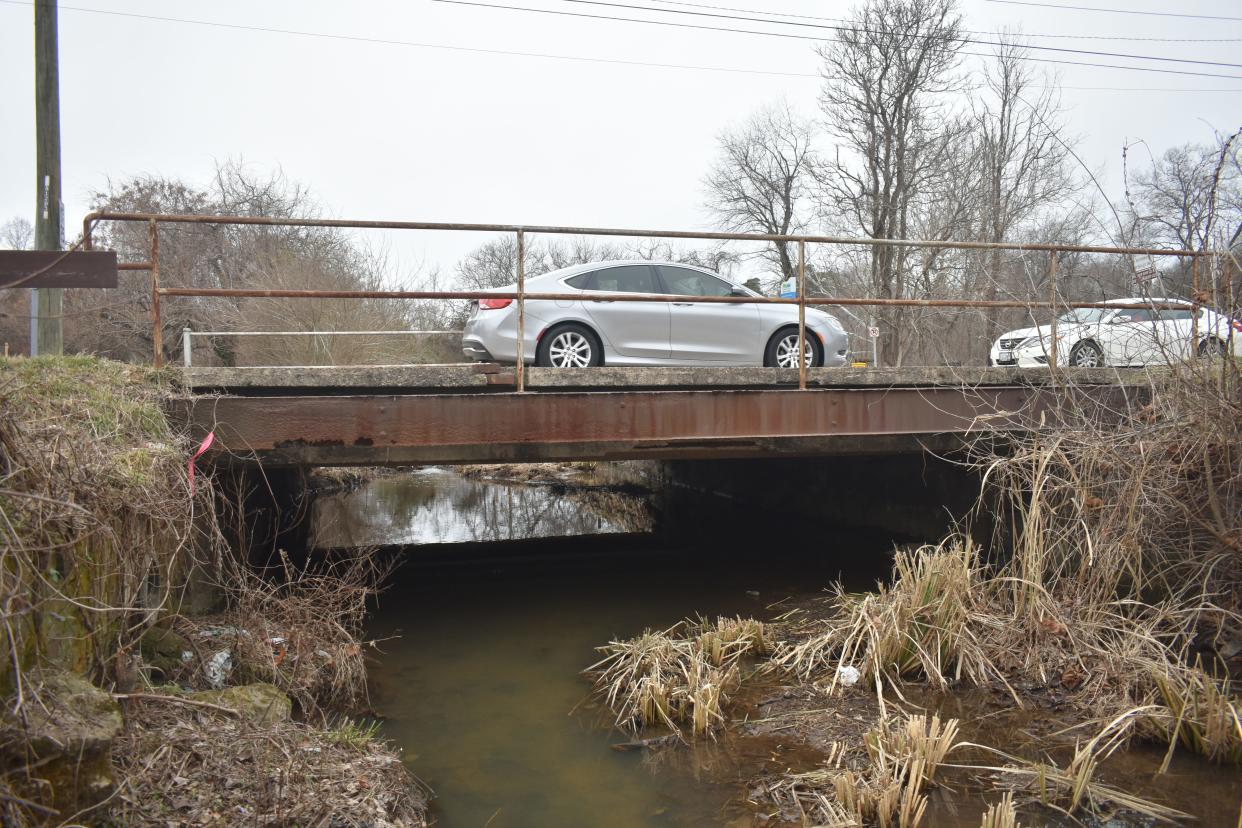 The University Boulevard Bridge over the Appomattox River Canal in Petersburg's Patton Park is one of 16 bridges identified to have serious structural issues by the National Bridge Inventory.