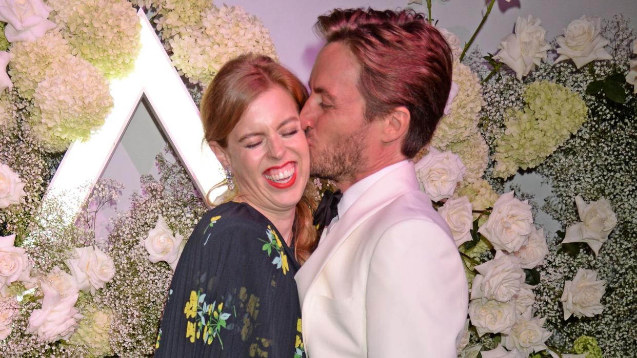 Edoardo Mapelli Mozzi kisses Princess Beatrice on the cheek