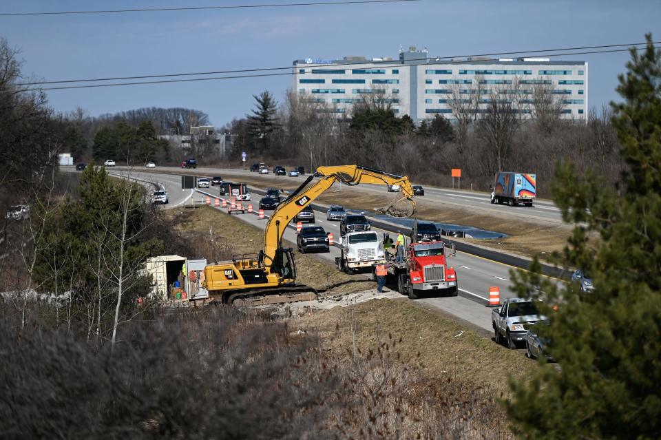 Traffic moves down US-127 near Dunckel Road, Thursday, Feb. 8, 2024.