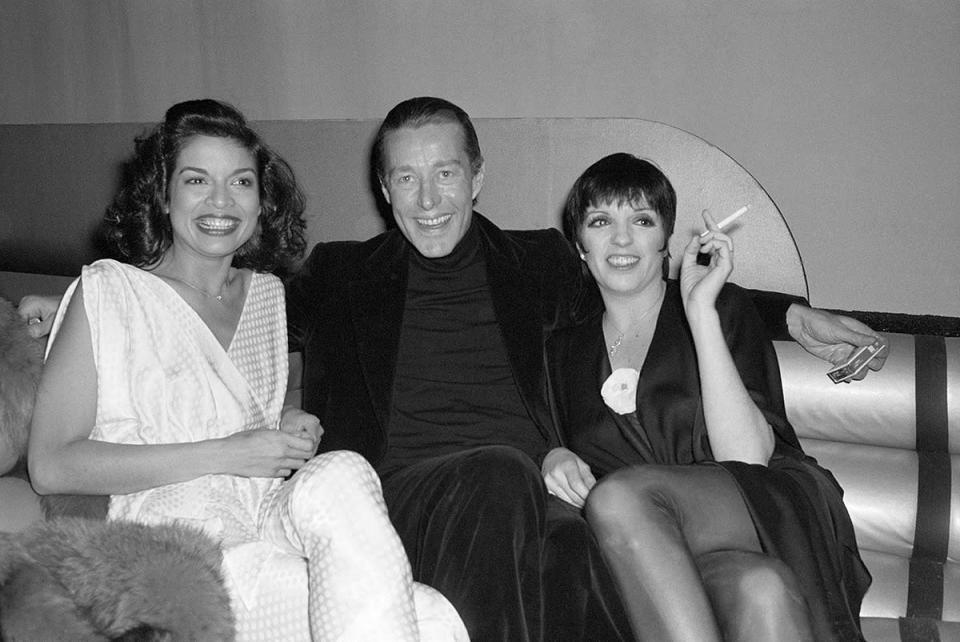 Bianca Jagger, Liza Minnelli, and Halston