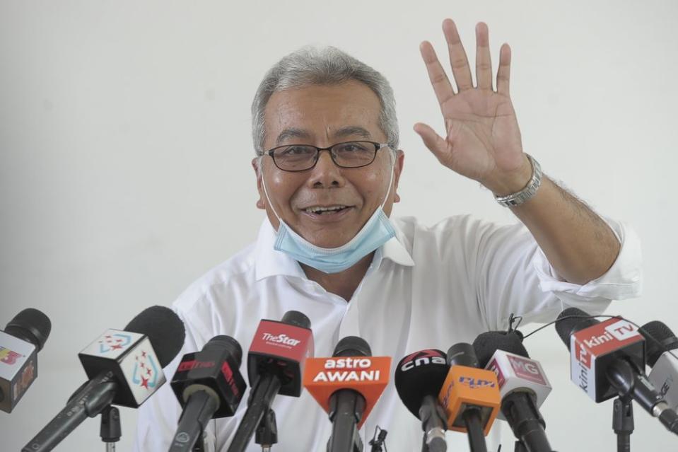 Datuk Seri Redzuan Md Yusof speaks to the reporters during a press conference in Kajang June 5, 2020. — Picture by Shafwan Zaidon