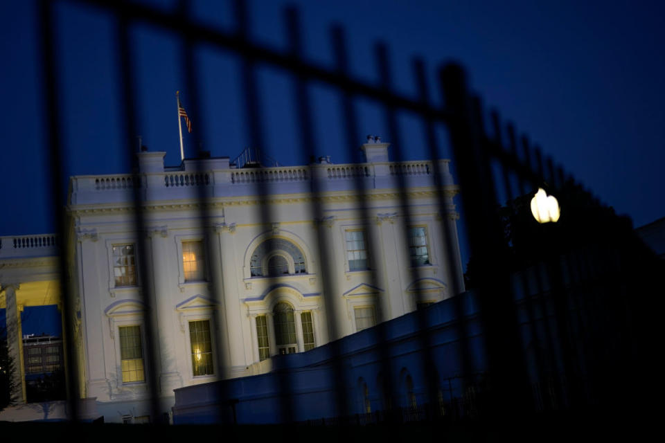 The White House under darkness. 