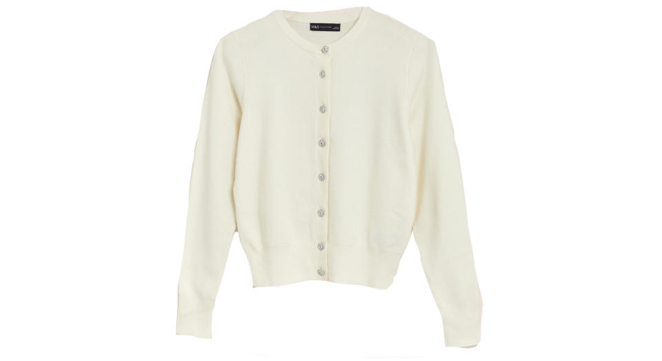 Soft Touch Crew Neck Button Front Cardigan