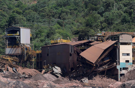 A view of a collapsed tailings dam owned by Brazilian mining company Vale SA, in Brumadinho, Brazil February 10, 2019. Picture taken February 10, 2019. REUTERS/Washington Alves