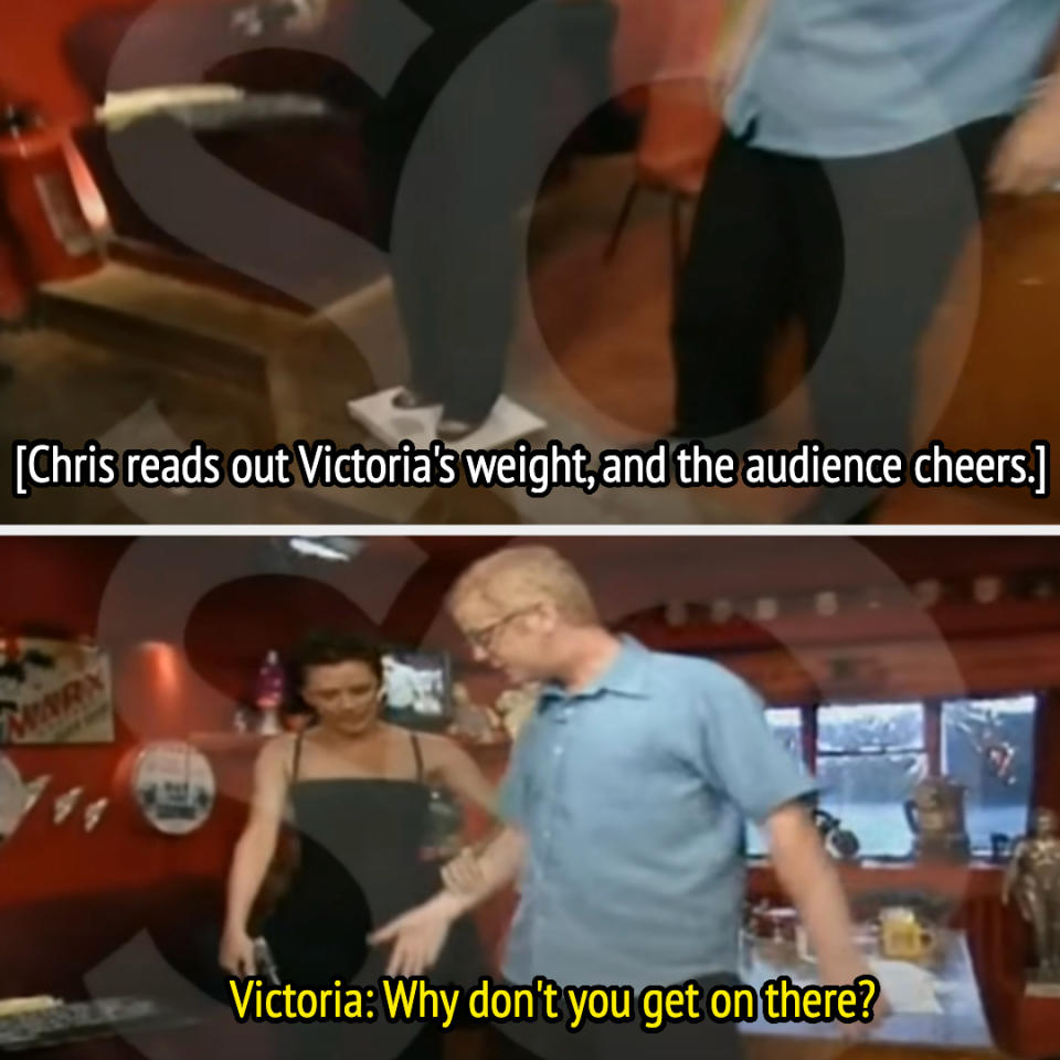 victoria telling chris to get on the scale too