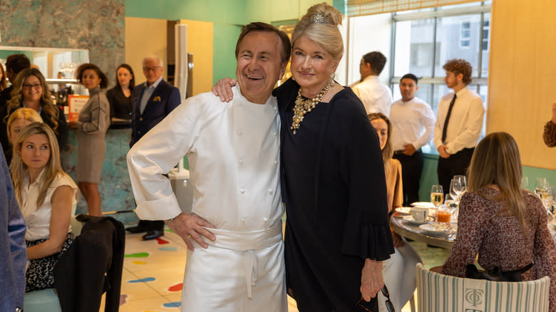 Martha Stewart and Daniel Boulud smiling at NYCWFF 