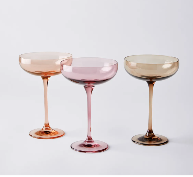 LUNA & MANTHA Unique Martini Glasses, Set of 4