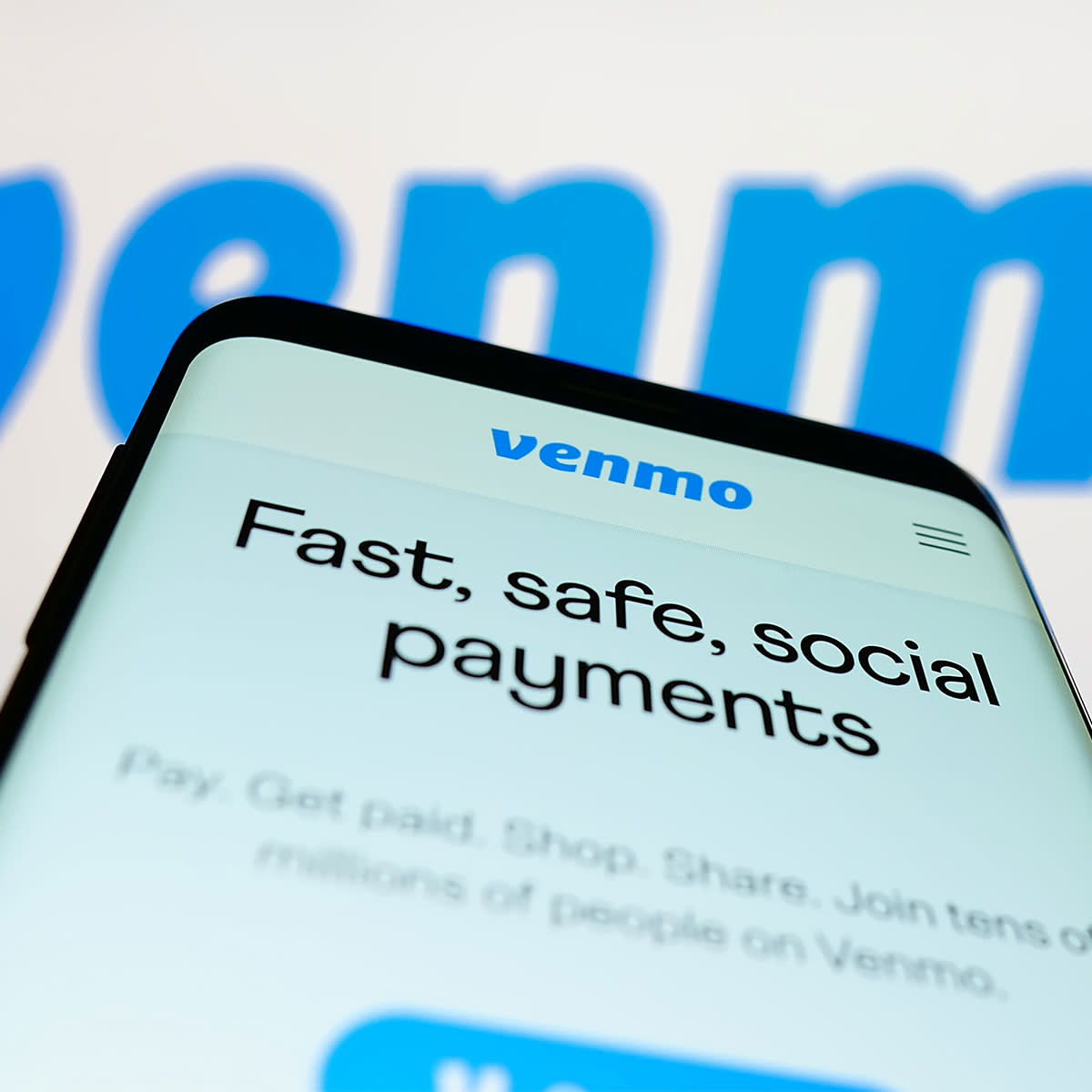 Venmo home page on phone app