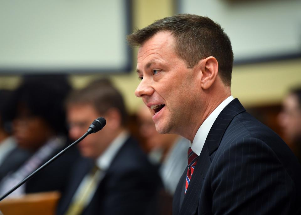 FBI Deputy Assistant Director Peter Strzok testifies before the House Committee on the Judiciary and House Committee on Oversight and Government Reform joint hearing on July 12, 2018, in Washington.