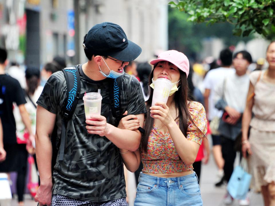 young couple hanging out