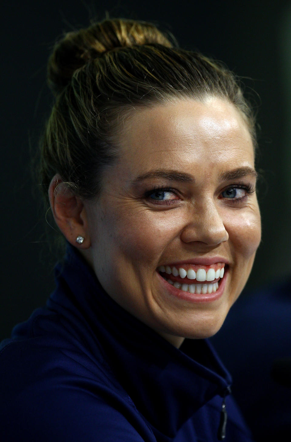 SHANGHAI, CHINA - JULY 23: Natalie Coughlin of the United States participates in a press conference on Day Eight of the 14th FINA World Championships at the Main Press Center of the Oriental Sports Center on July 23, 2011 in Shanghai, China. (Photo by Quinn Rooney/Getty Images)