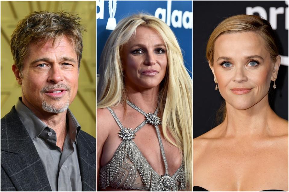 Brad Pitt, Britney Spears and Reese Witherspoon (Getty Images)