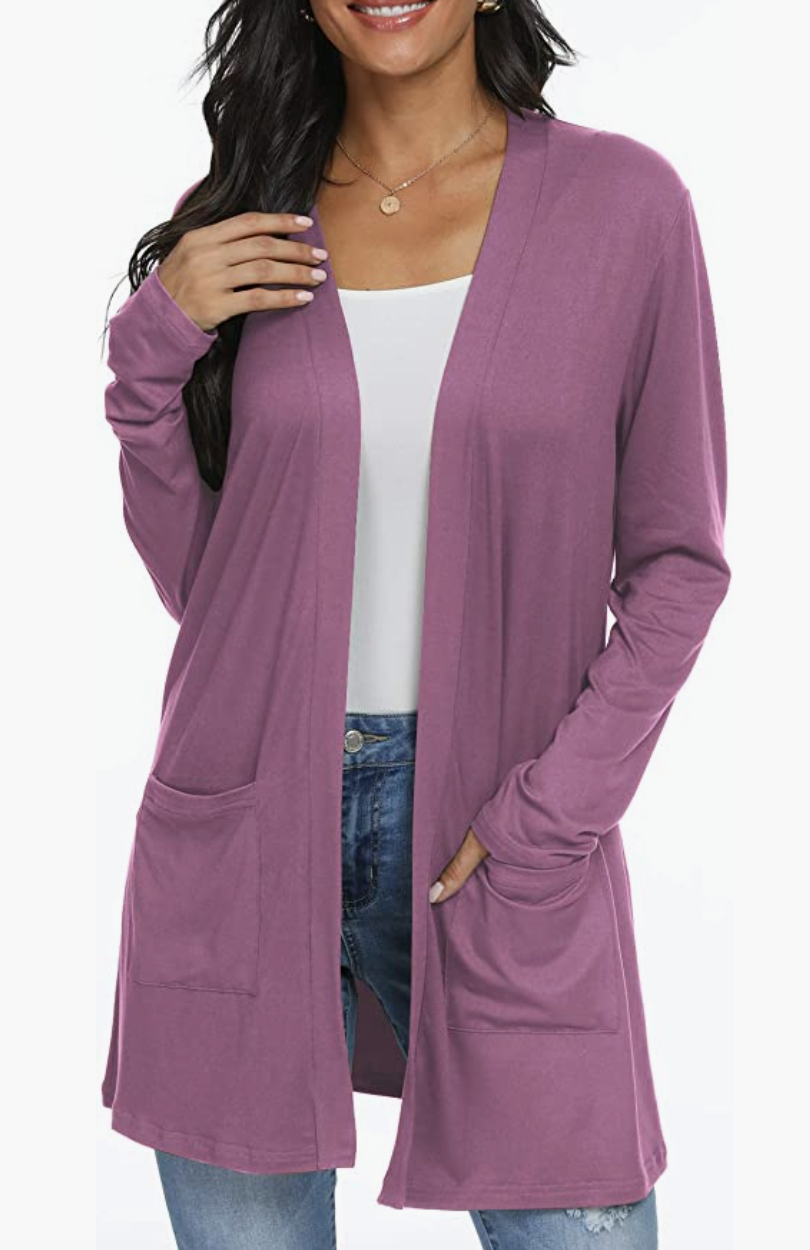 Qixing Women's Open Front Cardigan (Photo via Amazon)