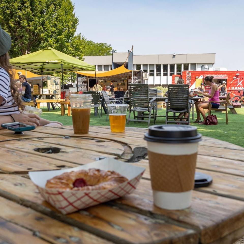 Green Acres Food Truck Park is right off the Boise Greenbelt. Green Acres Food Truck Park