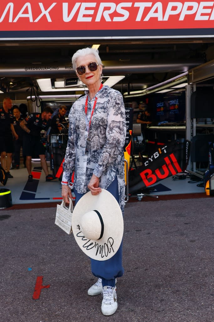 Maye Musk attends the F1 Grand Prix of Monaco at Circuit de Monaco in Monte Carlo on May 29, 2022. - Credit: AbacaPress / SplashNews.com