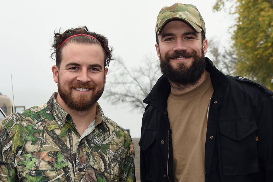 Brothers Van Hunt and Singer/Songwriter Sam Hunt attend Th3 Legends Cast For A Cure Tournament Benefiting The T.J. Martell Foundation at Sanders Ferry Park on November 4, 2017 in Hendersonville, Tennessee.