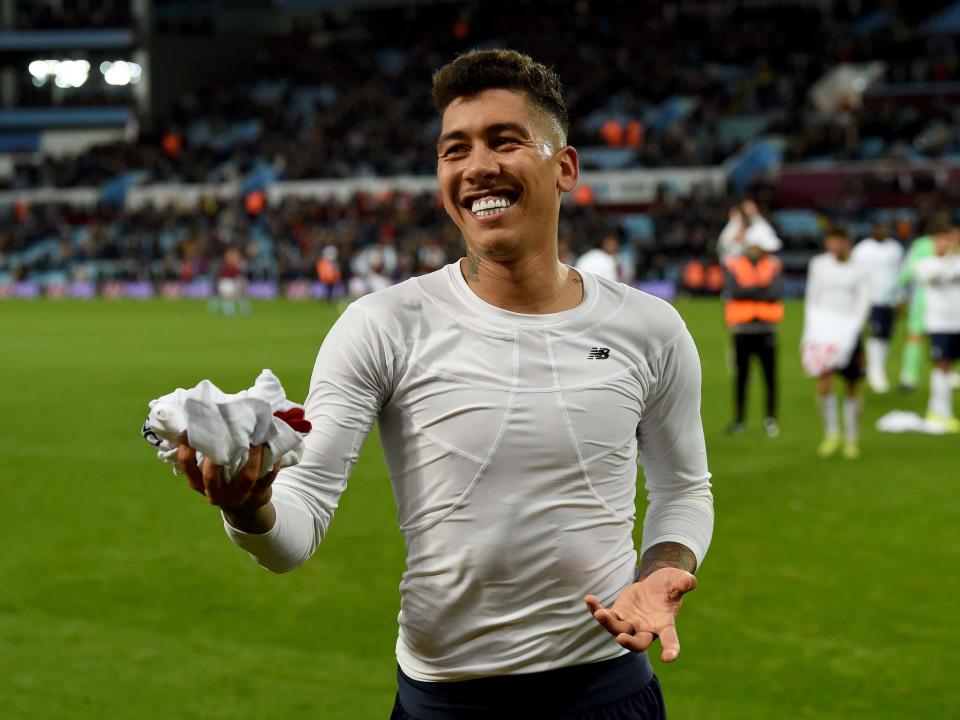 Roberto Firmino of Liverpool celebrating: Liverpool FC via Getty Images