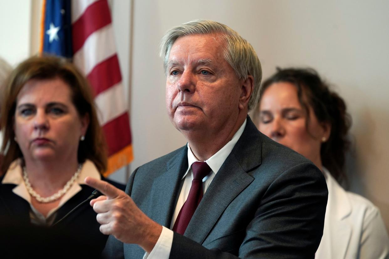 Sen. Lindsey Graham, speaks during a news conference to discuss the introduction of the Protecting Pain-Capable Unborn Children from Late-Term Abortions Act on Capitol Hill, Tuesday, Sept. 13, 2022, in Washington. 