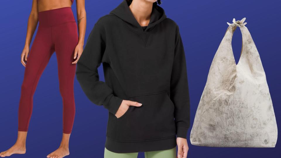 Lululemon leggings, hoodie and tote