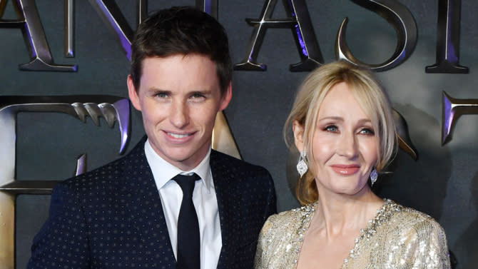 Eddie Redmayne and J.K. Rowling (Photo: David Fisher/REX/Shutterstock)