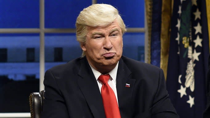 Alec Baldwin portraying Donald Trump on Saturday Night Live (SNL)
