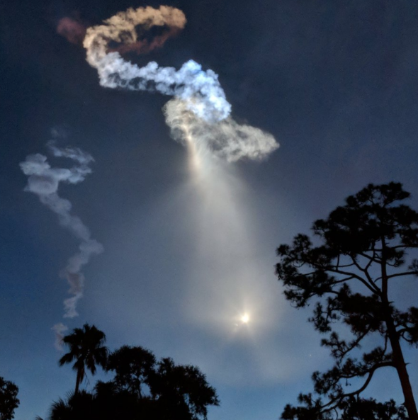 SpaceX launch view from Merritt Island, Florida - Twitter photo