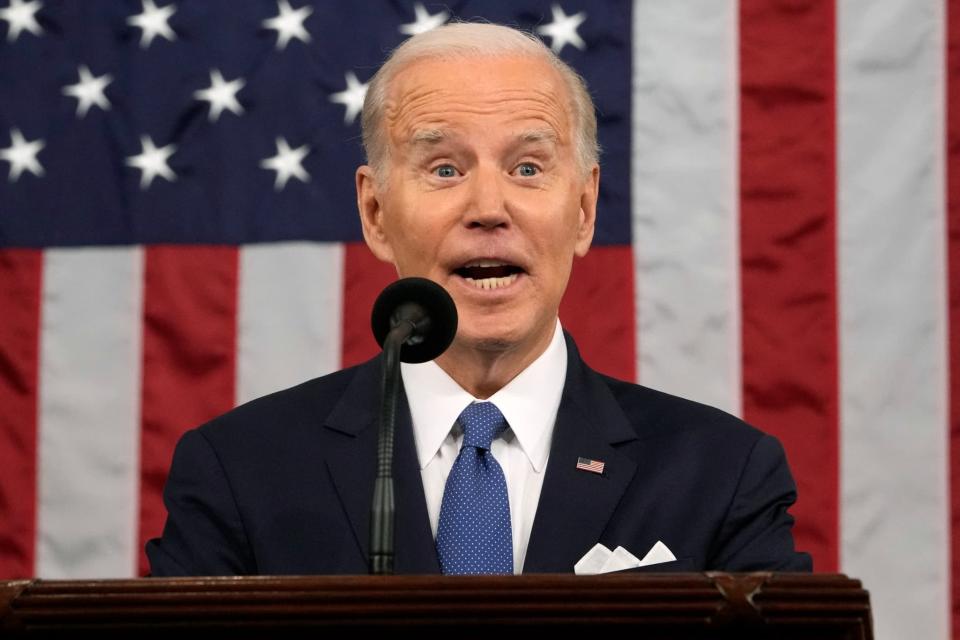 Joe Biden lors du discours sur l'état de l'Union, le 7 février 2023 à Washington - Jacquelyn Martin / POOL / AFP