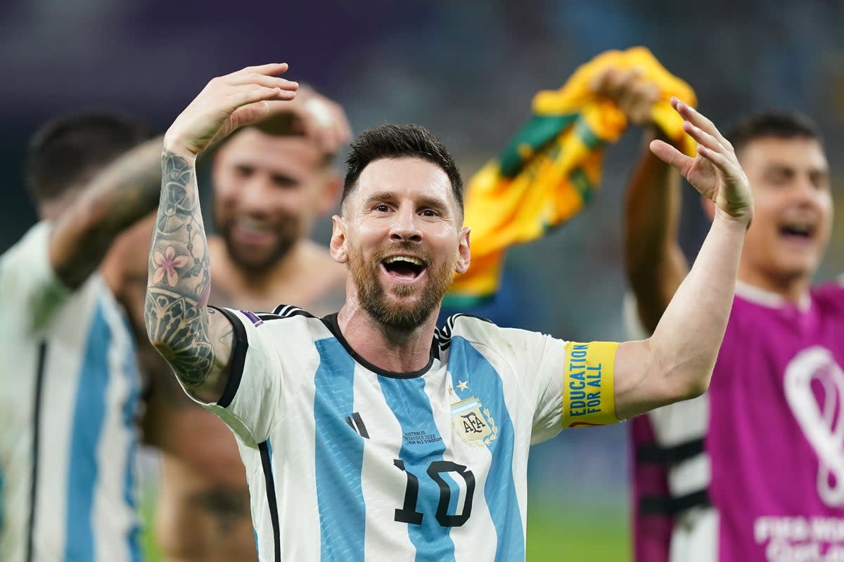 Lionel Messi paid tribute to Argentina’s fans after helping them beat Australia to reach the last eight at the World Cup (Mike Egerton/PA) (PA Wire)