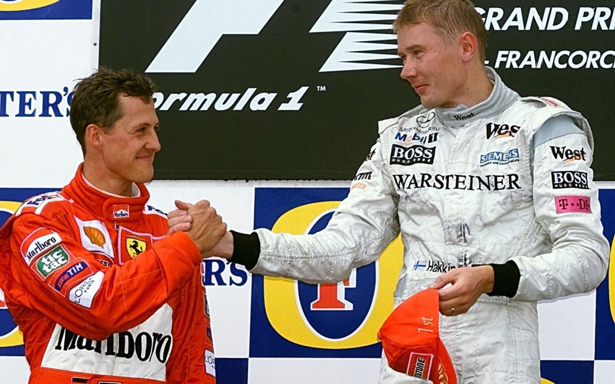 Hakkinen, at McLaren Mercedes, enjoyed a fierce rivalry with Ferrari's Michael Schumacher - AP