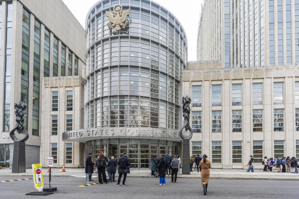 The United States Courthouse building stands on Tuesday, Feb. 27, 2024, in Brooklyn, New York. (AP Photo/Peter K. Afriyie)