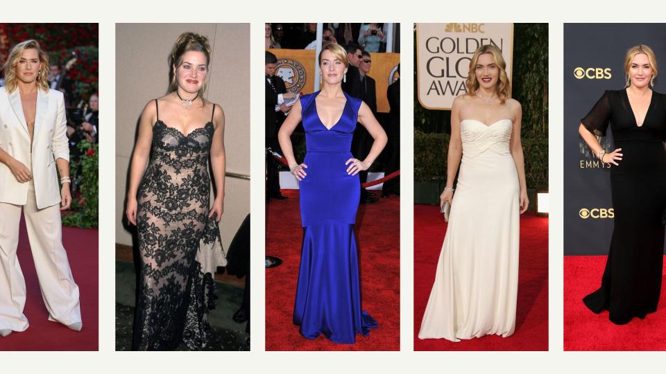 From embroidered gowns to head-to-toe sequins, Kate Winslet is the queen of delivering glamour on the red carpet