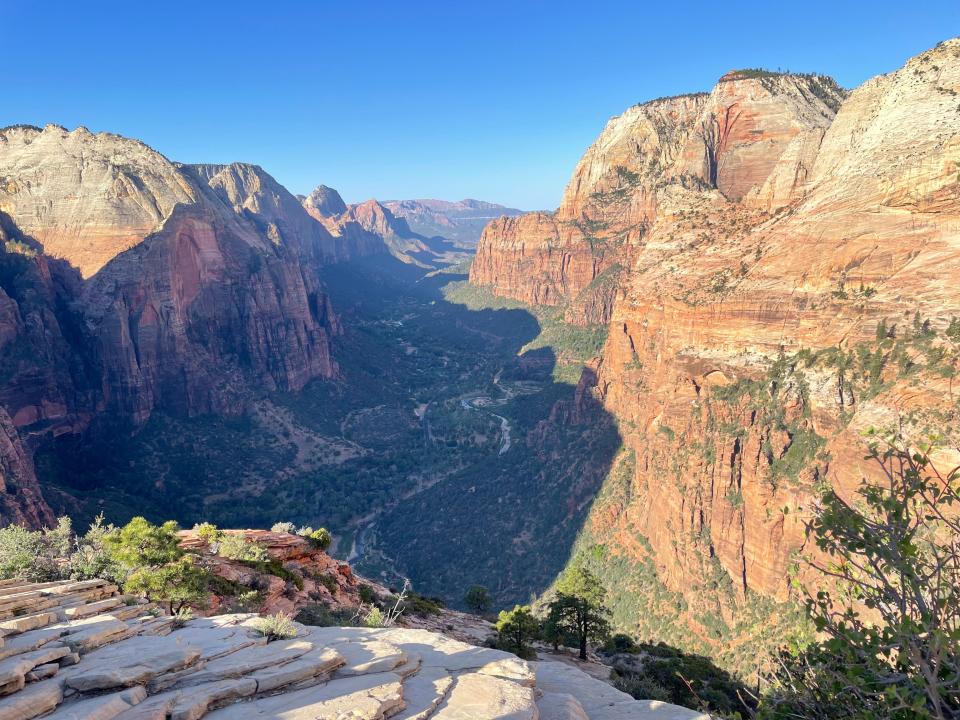 view from the top of Angels Landing