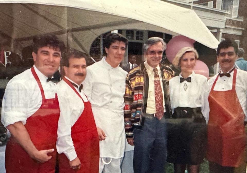 Lorenzo Amato, shown at left, spent two decades in Tallahassee and cooked for four governors, including Lawton Chiles, shown wearing a Seminole Indian jacket. Amato is now executive chef for Bradenton’s Cafe di Lorenzo.