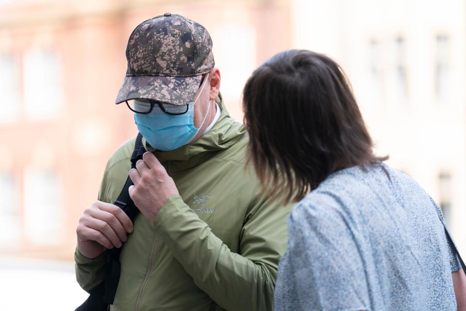 Former Metropolitan Police officer Joel Borders arriving at Westminster Magistrates' Court, London, where he is charged with sharing 