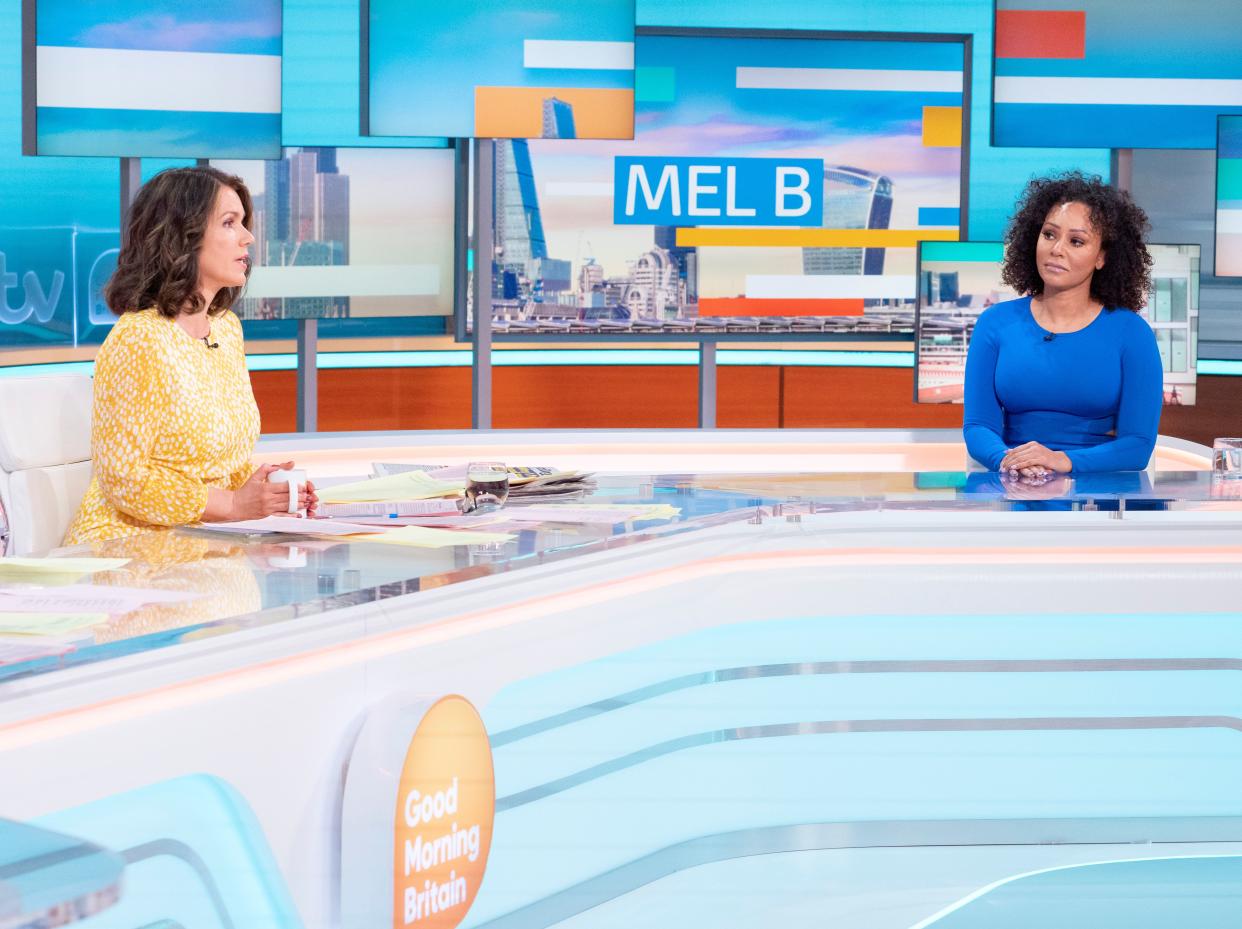 Editorial use only
Mandatory Credit: Photo by Ken McKay/ITV/Shutterstock (11907184l)
Susanna Reid and Melanie Brown
'Good Morning Britain' TV Show, London, UK - 17 May 2021