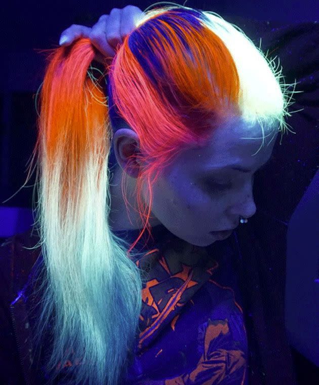 The dye illuminates under UV light. Photo: Instagram