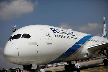 FILE PHOTO: The first of Israel's El Al Airlines order of 16 Boeing 787 Dreamliner jets, lands at Ben Gurion International Airport, near Tel Aviv, Israel August 23, 2017. REUTERS/Amir Cohen/File Photo