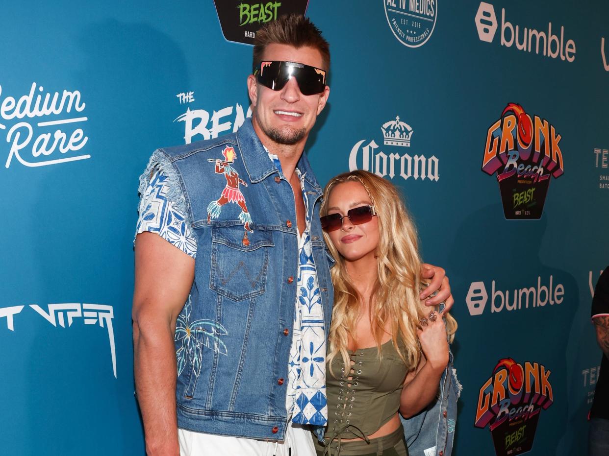 Rob Gronkowski and Camille Kostek at Gronk Beach presented by The Beast Unleashed held at Talking Stick Resort in Scottsdale, Arizona.