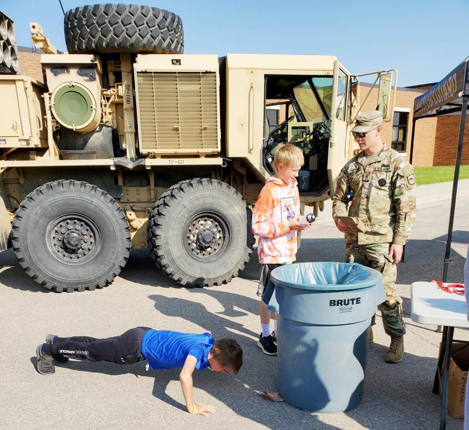 South Dakota National Guard reps were on hand during the Watertown Middle School Arrowfest on Friday, May 26, 2023.