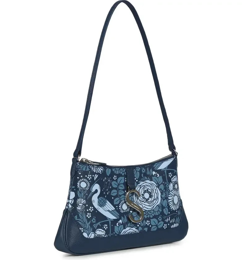 Strathberry S Loch Print Saffiano Leather Baguette Bag. Image via Nordstrom.