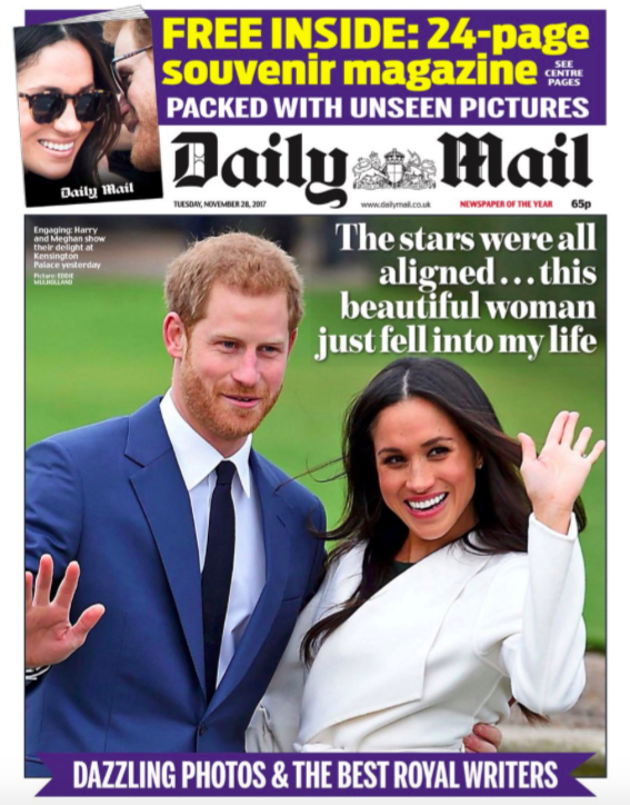 <em>The Daily Mail feature the ‘stars were aligned’ quote that Harry spoke about in the couple’s interview last night</em>