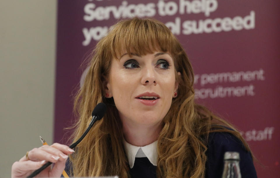 Shadow education secretary Angela Rayner speaks during a fringe event on the third day of the Labour Party annual conference at the Brighton Centre in Brighton. Picture dated: Monday September 23, 2019. Photo credit should read: Isabel Infantes / EMPICS Entertainment.
