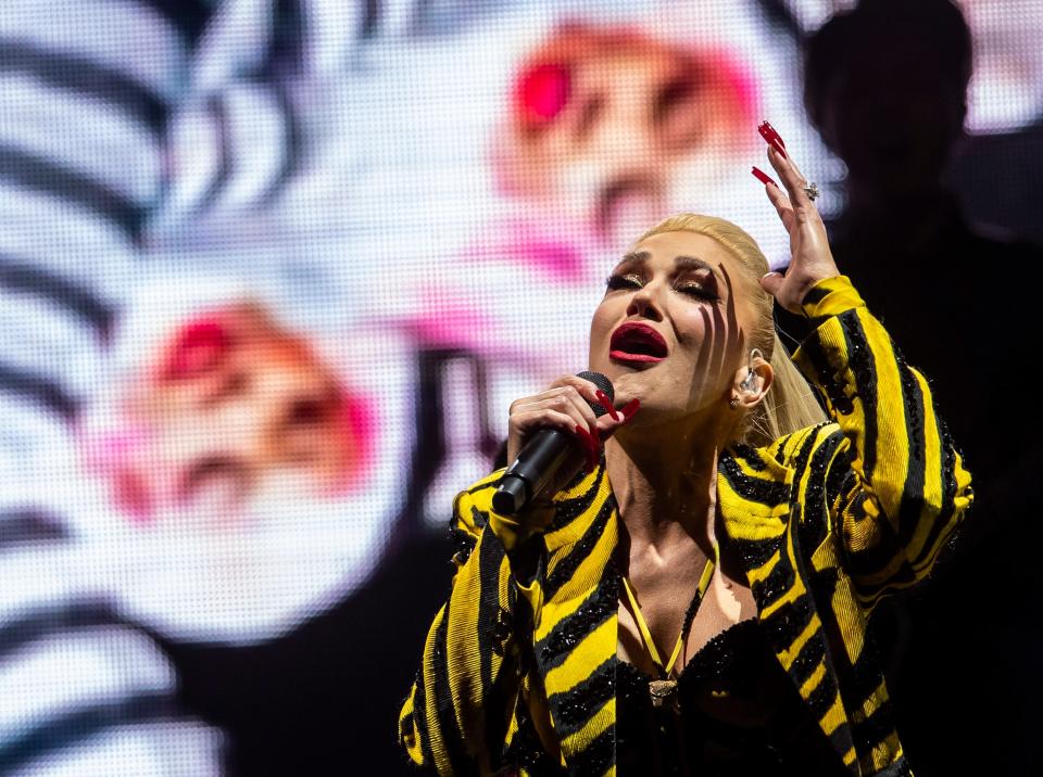 Gwen Stefani performs on stage at The American Express at PGA West in La Quinta, Calif., Friday, Jan. 20, 2023. 