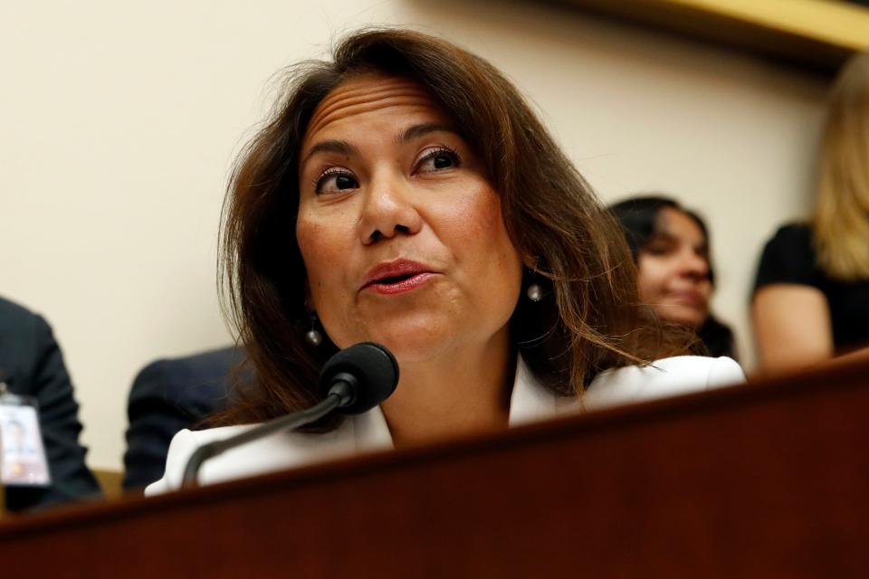 Rep. Veronica Escobar, D-Texas, questions former special counsel Robert Mueller as he testifies before the House Judiciary Committee hearing on his report on Russian election interference, on Capitol Hill, Wednesday, July 24, 2019 in Washington, D.C.