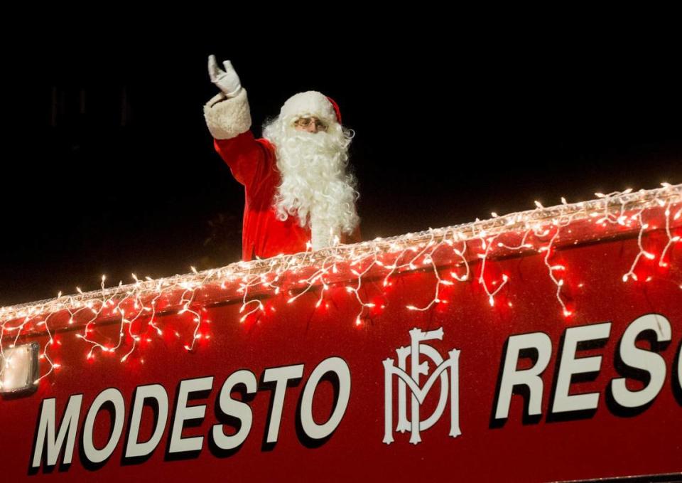 Santa Claus was on hand a top Modesto Fire Rescue 1 during the 2018 Celebration of Lights Parade in downtown Modesto.