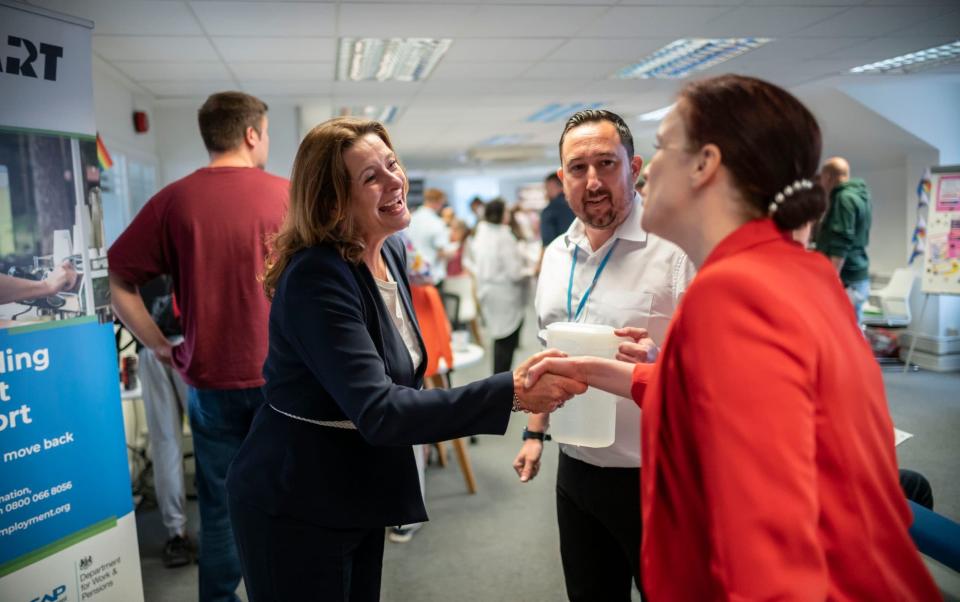 Gillian Keegan at a jobs fair in Chichester