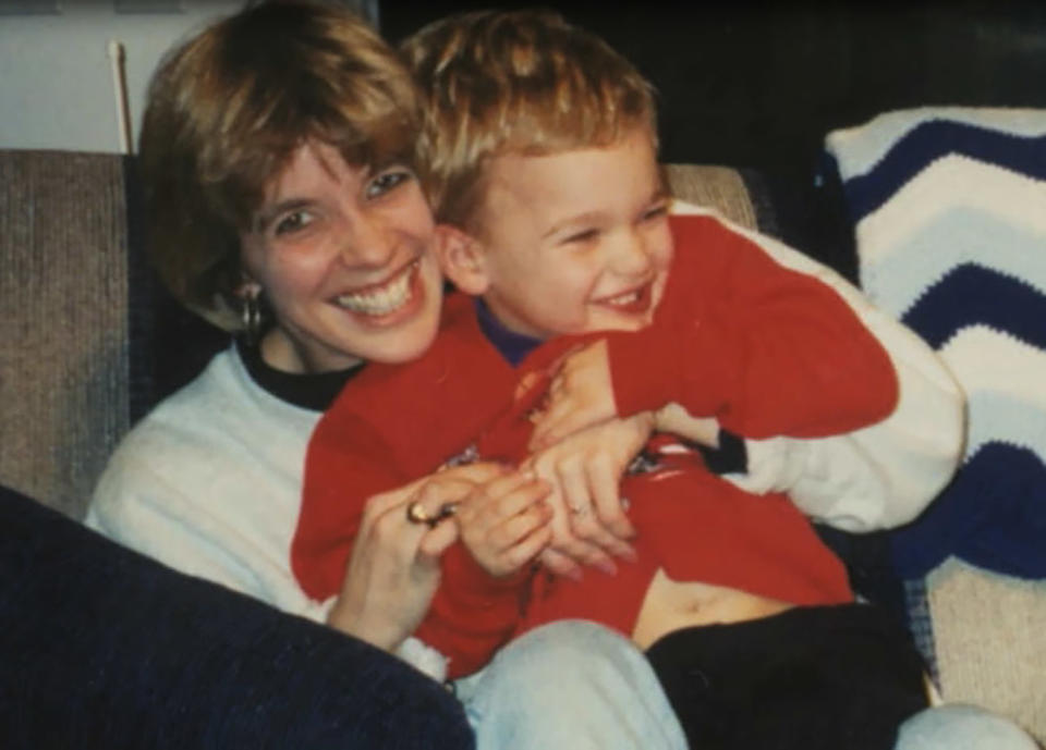 Linda Goepper with son Nick during his childhood