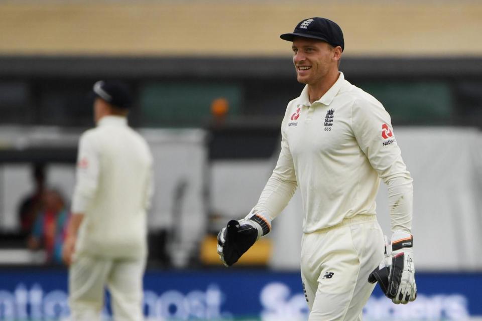 Jos Buttler took up wicket-keeping duties on Monday (AFP/Getty Images)