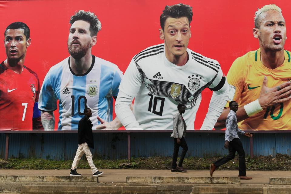 Cristiano Ronaldo, Lionel Messi, Mesut Ozil and Neymar are four of the Golden Ball favorites at the 2018 World Cup. (Getty)