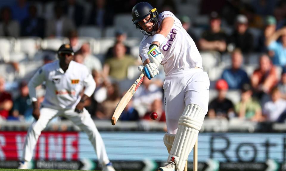 <span>Jamie Smith drew comparison to Adam Gilchrist thanks to his quick-hitting display with the bat.</span><span>Photograph: Simon Dael/Shutterstock</span>